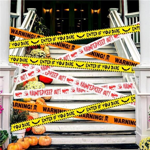 Halloween Decorations, 3inx90ft Caution Tape Halloween Party Decorations - Picture 3 of 7